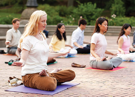 Falun Gong meditacija u Central Parku, u New Yorku